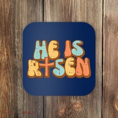 Easter He Is Risen Retro Resurrection Groovy Coaster