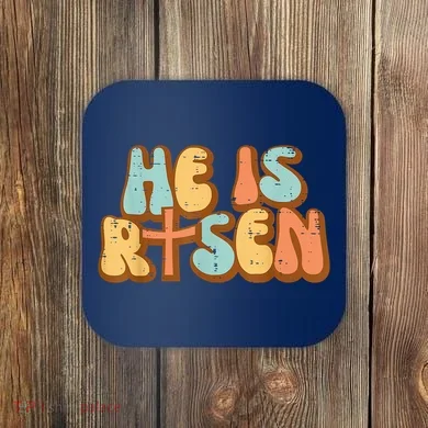 Easter He Is Risen Retro Resurrection Groovy Coaster
