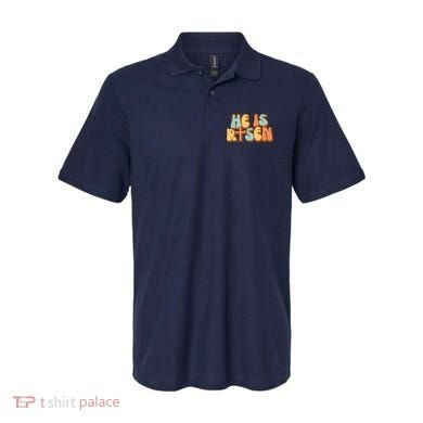Easter He Is Risen Retro Resurrection Groovy Polo