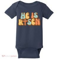 Easter He Is Risen Retro Resurrection Groovy Baby Bodysuit thumb 0