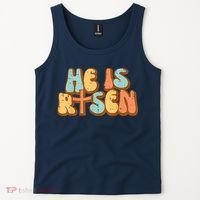 Easter He Is Risen Retro Resurrection Groovy Tank Top thumb 2