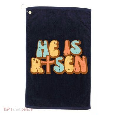 Easter He Is Risen Retro Resurrection Groovy Golf Towel