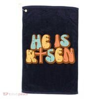 Easter He Is Risen Retro Resurrection Groovy Golf Towel thumb 0