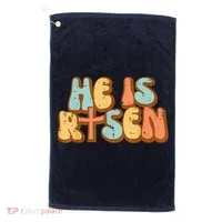 Easter He Is Risen Retro Resurrection Groovy Golf Towel thumb 0