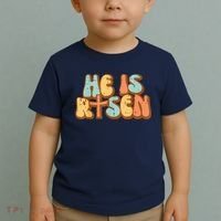 Easter He Is Risen Retro Resurrection Groovy Toddler T-Shirt thumb 2