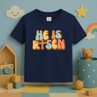 Easter He Is Risen Retro Resurrection Groovy Toddler T-Shirt thumb 3