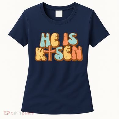 Easter He Is Risen Retro Resurrection Groovy Women's T-Shirt
