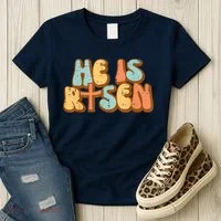 Easter He Is Risen Retro Resurrection Groovy Women's T-Shirt thumb 3