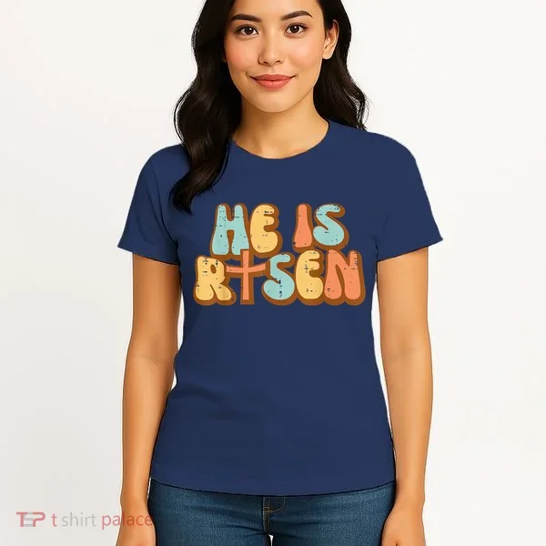 Easter He Is Risen Retro Resurrection Groovy Women's T-Shirt