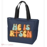 Easter He Is Risen Retro Resurrection Groovy Tote Bag thumb 3