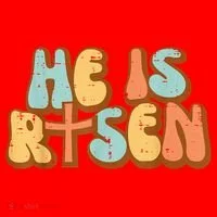 Easter He Is Risen Retro Resurrection Groovy Santa Hat thumb 1
