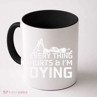 Everything Hurts & Im Dying Workout Funny Skeleton Coffee Mug