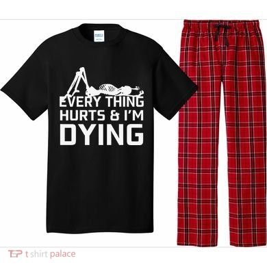 Everything Hurts & Im Dying Workout Funny Skeleton Pajama Set