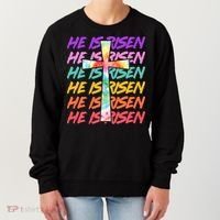Easter He Is Risen Tie Dye Cross Women's Sweatshirt thumb 0