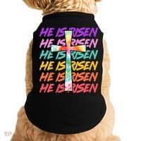 Easter He Is Risen Tie Dye Cross Doggie Tank thumb 0