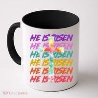 Easter He Is Risen Tie Dye Cross Coffee Mug thumb 0