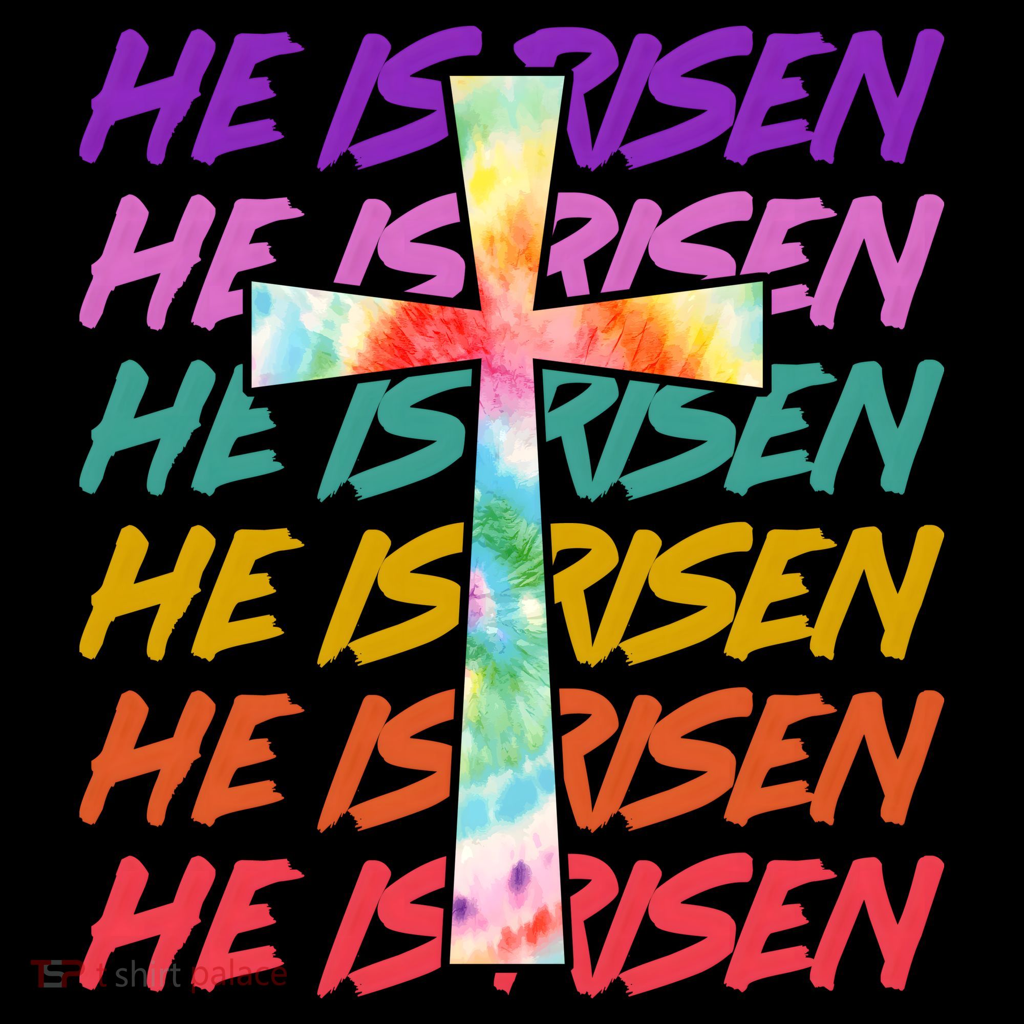 Easter He Is Risen Tie Dye Cross Coffee Mug