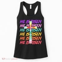Easter He Is Risen Tie Dye Cross Women's Tank Top thumb 0