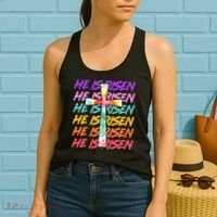 Easter He Is Risen Tie Dye Cross Women's Tank Top thumb 2