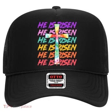 Easter He Is Risen Tie Dye Cross Hat