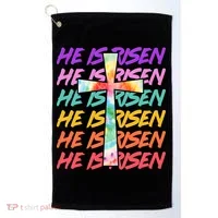 Easter He Is Risen Tie Dye Cross Golf Towel thumb 0