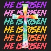 Easter He Is Risen Tie Dye Cross Golf Towel thumb 3