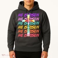 Easter He Is Risen Tie Dye Cross Hoodie thumb 2