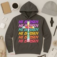 Easter He Is Risen Tie Dye Cross Hoodie thumb 3
