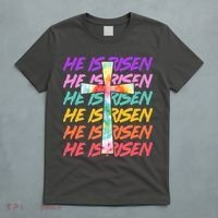 Easter He Is Risen Tie Dye Cross T-Shirt thumb 5