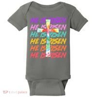 Easter He Is Risen Tie Dye Cross Baby Bodysuit thumb 0