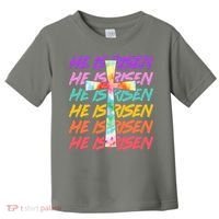 Easter He Is Risen Tie Dye Cross Toddler T-Shirt thumb 0