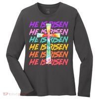 Easter He Is Risen Tie Dye Cross Women's Long Sleeve Shirt thumb 0