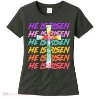 Easter He Is Risen Tie Dye Cross Women's T-Shirt thumb 0