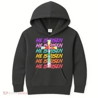 Easter He Is Risen Tie Dye Cross Kids Hoodie thumb 0