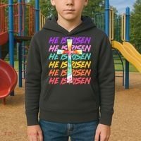 Easter He Is Risen Tie Dye Cross Kids Hoodie thumb 2