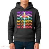 Easter He Is Risen Tie Dye Cross Kids Hoodie thumb 4