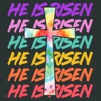 Easter He Is Risen Tie Dye Cross Kids Long Sleeve Shirt thumb 2