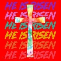 Easter He Is Risen Tie Dye Cross Santa Hat thumb 1