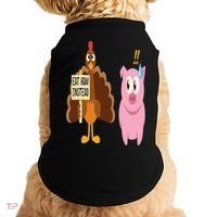 Eat Ham Instead Turkey and Pig Funny Thanksgiving Gift Doggie Tank thumb 0