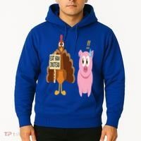 Eat Ham Instead Turkey and Pig Funny Thanksgiving Gift Hoodie thumb 2