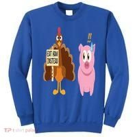 Eat Ham Instead Turkey and Pig Funny Thanksgiving Gift Sweatshirt thumb 0