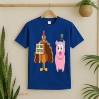 Eat Ham Instead Turkey and Pig Funny Thanksgiving Gift T-Shirt thumb 2