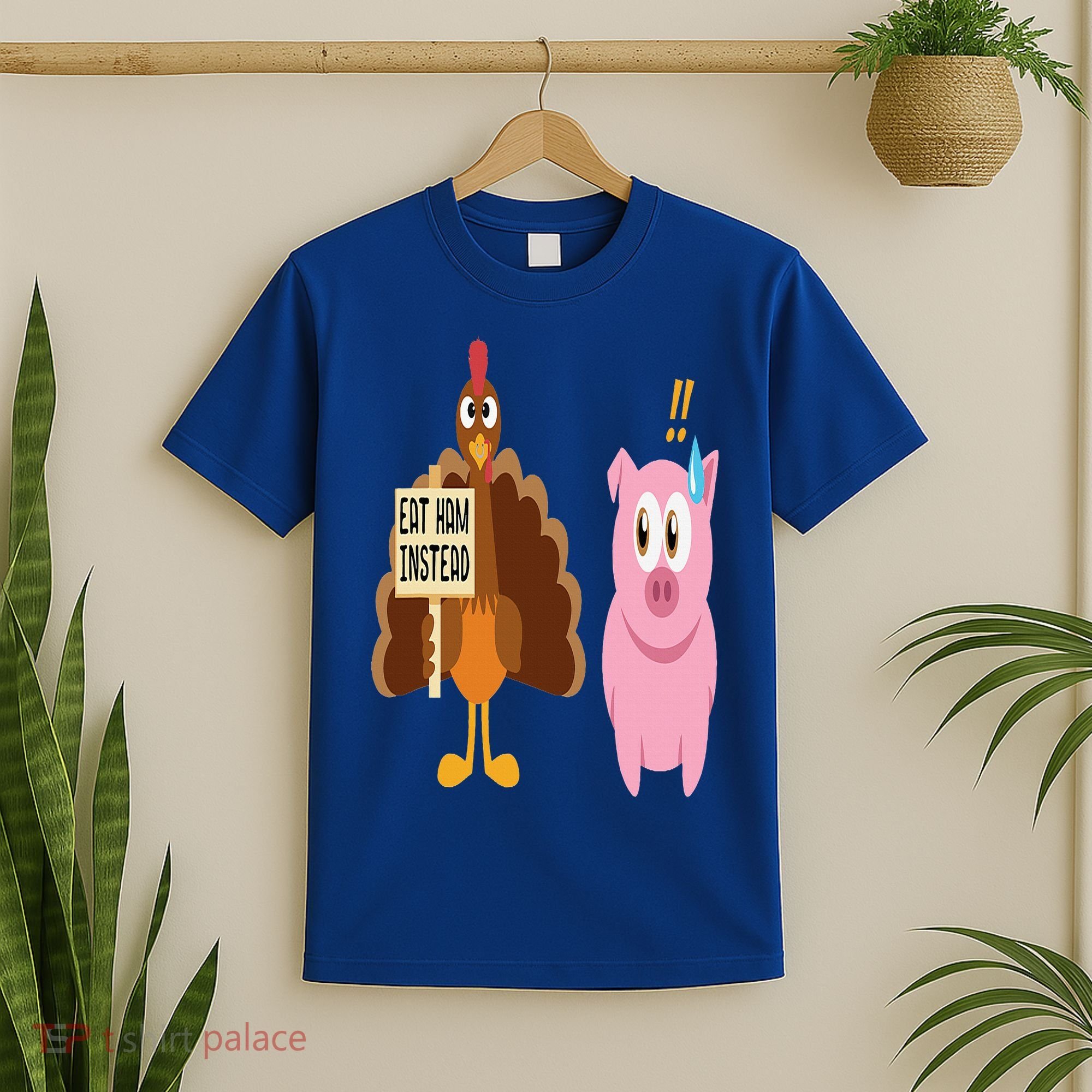 Eat Ham Instead Turkey and Pig Funny Thanksgiving Gift T-Shirt