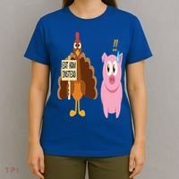 Eat Ham Instead Turkey and Pig Funny Thanksgiving Gift T-Shirt thumb 4