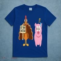 Eat Ham Instead Turkey and Pig Funny Thanksgiving Gift T-Shirt thumb 5