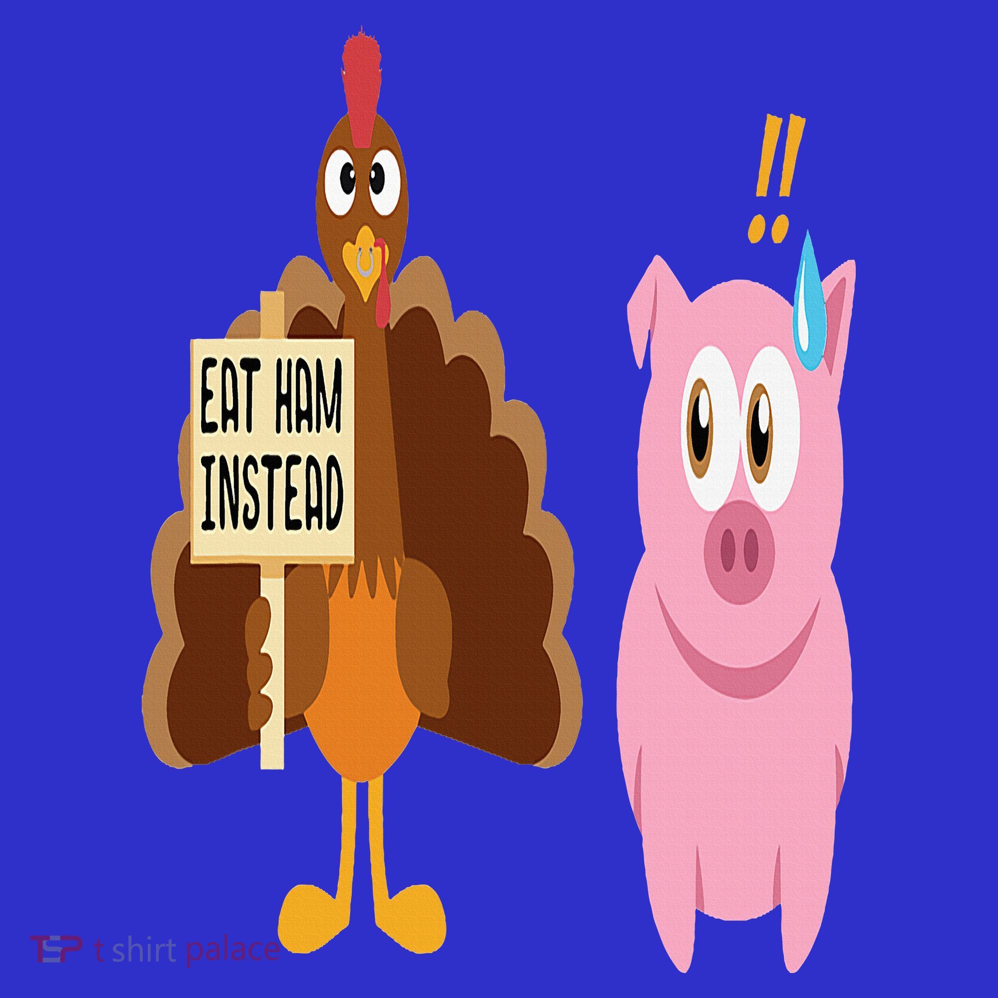 Eat Ham Instead Turkey and Pig Funny Thanksgiving Gift Women's Tank Top