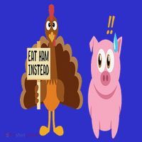 Eat Ham Instead Turkey and Pig Funny Thanksgiving Gift Baby Bodysuit thumb 2