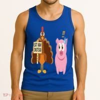 Eat Ham Instead Turkey and Pig Funny Thanksgiving Gift Tank Top thumb 3