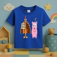 Eat Ham Instead Turkey and Pig Funny Thanksgiving Gift Toddler T-Shirt thumb 3