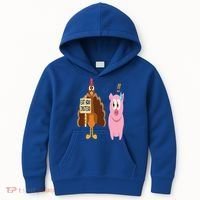 Eat Ham Instead Turkey and Pig Funny Thanksgiving Gift Kids Hoodie thumb 0